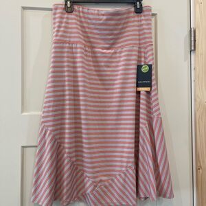 Exofficio Wanderlux Stripe Convertible Coral and White Striped Skirt